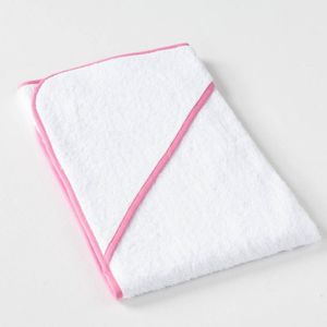 Dobrý Textil Dětská osuška s kapucí - Bílá / růžová