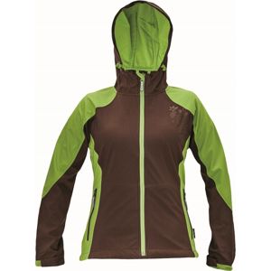 Dámská softshellová bunda YOWIE - Hnědá / zelená | XL