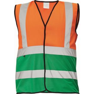 Cerva Reflexní vesta LYNX DUO - Oranžová / zelená | S