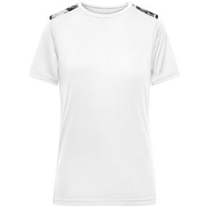 James & Nicholson Dámské sportovní tričko JN523 - Bílá / černě potištěná | XXL