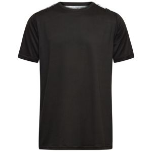 James & Nicholson Pánské sportovní tričko JN524 - Černá / černě potištěná | L