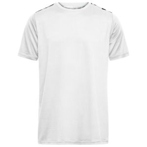 James & Nicholson Pánské sportovní tričko JN524 - Bílá / černě potištěná | S