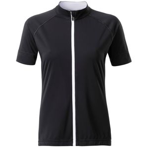 James & Nicholson Dámský cyklistický dres na zip JN515 - Černá / bílá | S