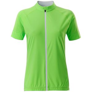 James & Nicholson Dámský cyklistický dres na zip JN515 - Jasně zelená / bílá | XXL