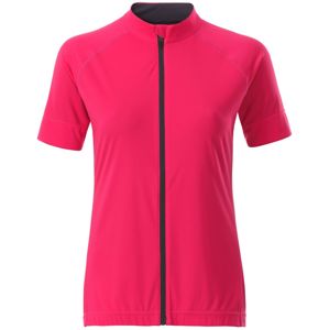 James & Nicholson Dámský cyklistický dres na zip JN515 - Jasně růžová / titanová | XXL