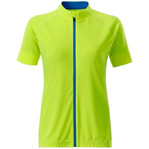 James & Nicholson Dámský cyklistický dres na zip JN515 - Jasně žlutá / jasně modrá | L