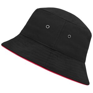 Myrtle Beach Bavlněný klobouk MB012 - Černá / červená | S/M