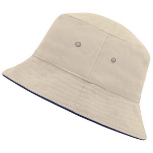 Myrtle Beach Bavlněný klobouk MB012 - Přírodní / tmavě modrá | L/XL