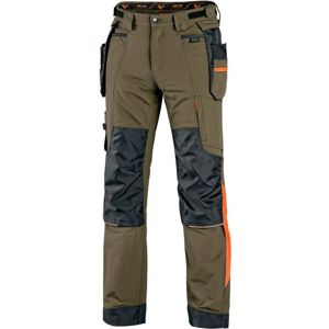 Canis Pracovní kalhoty CXS NAOS - Zelená / zelená / oranžová | 52