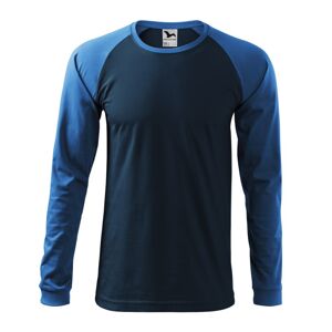 MALFINI Pánské tričko s dlouhým rukávem Street LS - Námořní modrá | XXXXL
