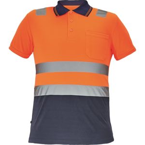 Cerva Reflexní pánská polokošile CADIZ - Oranžová / tmavě modrá | L