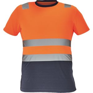 Cerva Pánské reflexní tričko MONZON - Oranžová / tmavě modrá | XXXL