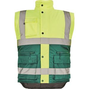 Cerva Zateplená pánská reflexní vesta HELLIN - Žlutá / zelená | XL