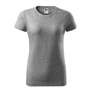 MALFINI Dámské tričko Basic - Tmavě šedý melír | XXXL