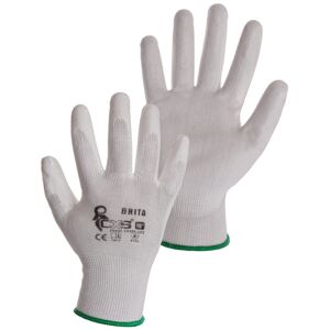 Canis (CXS) Polomáčené pracovní rukavice BRITA - Bílá | 5