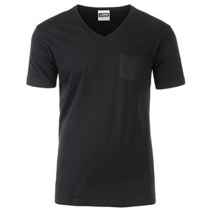 James & Nicholson Pánské tričko z biobavlny 8004 - Černá | L