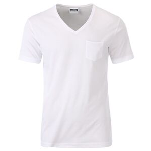 James & Nicholson Pánské tričko z biobavlny 8004 - Bílá | XL