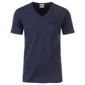 James & Nicholson Pánské tričko z biobavlny 8004 - Tmavě modrá | XXXL