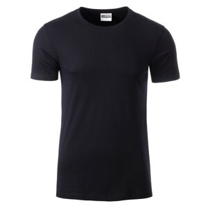 James & Nicholson Klasické pánské tričko z biobavlny 8008 - Černá | XL