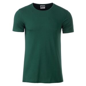 James & Nicholson Klasické pánské tričko z biobavlny 8008 - Tmavě zelená | XXXL