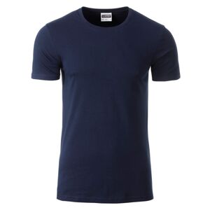 James & Nicholson Klasické pánské tričko z biobavlny 8008 - Tmavě modrá | XXL