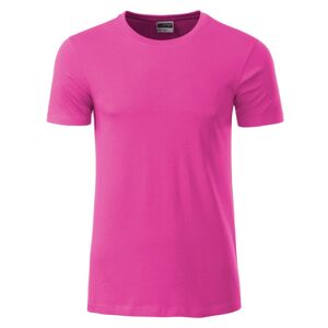 James & Nicholson Klasické pánské tričko z biobavlny 8008 - Růžová | L