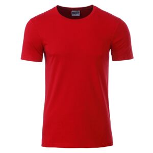 James & Nicholson Klasické pánské tričko z biobavlny 8008 - Červená | XXL