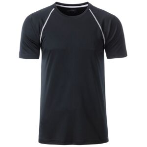 James & Nicholson Pánské funkční tričko JN496 - Černá / bílá | XL