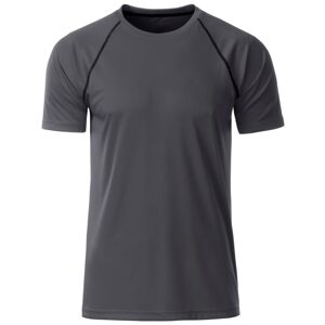 James & Nicholson Pánské funkční tričko JN496 - Titanová / černá | L