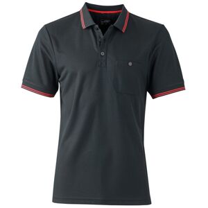 James & Nicholson Pánská sportovní polokošile JN702 - Černá / červená | XL