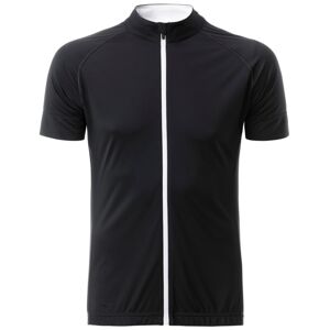James & Nicholson Pánský cyklistický dres na zip JN516 - Černá / bílá | XL