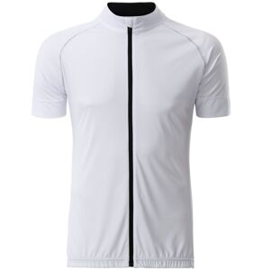 James & Nicholson Pánský cyklistický dres na zip JN516 - Bílá / černá | S