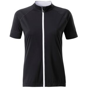 James & Nicholson Dámský cyklistický dres na zip JN515 - Černá / bílá | XXL