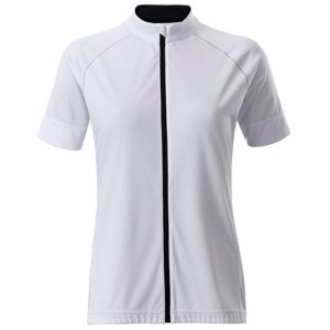 James & Nicholson Dámský cyklistický dres na zip JN515 - Bílá / černá | XL
