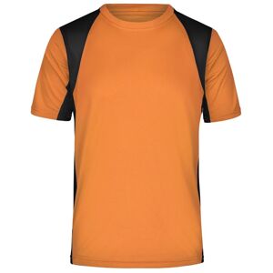 James & Nicholson Pánské sportovní tričko s krátkým rukávem JN306 - Oranžová / černá | S