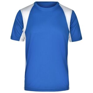 James & Nicholson Pánské sportovní tričko s krátkým rukávem JN306 - Královská modrá / bílá | XL