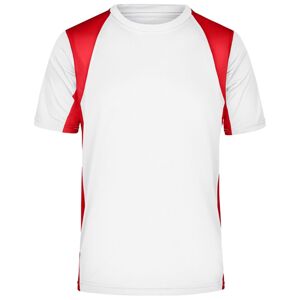 James & Nicholson Pánské sportovní tričko s krátkým rukávem JN306 - Bílá / červená | L