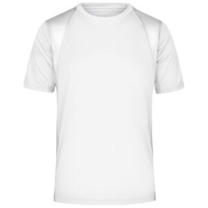 James & Nicholson Pánské sportovní tričko s krátkým rukávem JN306 - Bílá / bílá | XXXL