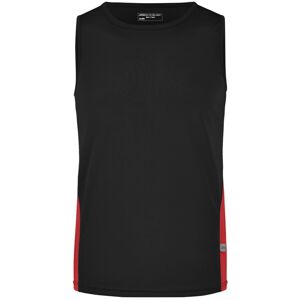 James & Nicholson Pánské sportovní tričko bez rukávů JN305 - Černá / červená | XXXL