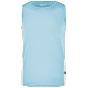 James & Nicholson Pánské sportovní tričko bez rukávů JN305 - Ocean / bílá | M