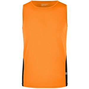 James & Nicholson Pánské sportovní tričko bez rukávů JN305 - Oranžová / černá | XXXL