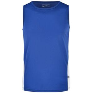 James & Nicholson Pánské sportovní tričko bez rukávů JN305 - Královská modrá / bílá | L