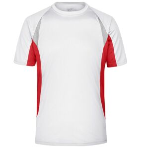 James & Nicholson Pánské funkční tričko s krátkým rukávem JN391 - Bílá / červená | L