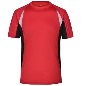 James & Nicholson Pánské funkční tričko s krátkým rukávem JN391 - Červená / černá | XXXL