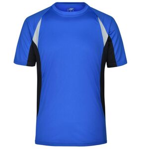 James & Nicholson Pánské funkční tričko s krátkým rukávem JN391 - Královská modrá / černá | XXXL