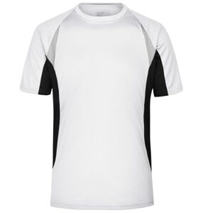 James & Nicholson Pánské funkční tričko s krátkým rukávem JN391 - Bílá / černá | XXL
