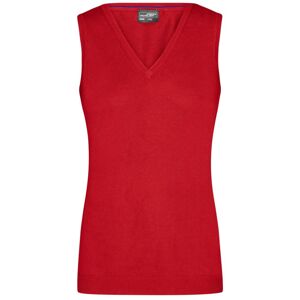 James & Nicholson Dámský svetr bez rukávů JN656 - Červená | XL