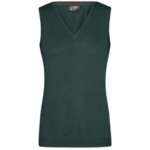 James & Nicholson Dámský svetr bez rukávů JN656 - Lesní zelená | L