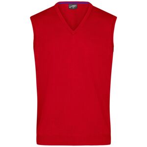 James & Nicholson Pánský svetr bez rukávů JN657 - Červená | XXXL