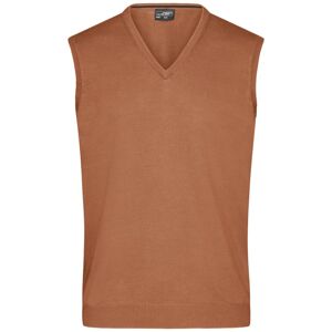 James & Nicholson Pánský svetr bez rukávů JN657 - Camel | XL